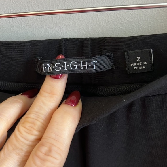 Insight Solid Black Leggings Pants Back Pockets Pull-On Size 2 Spandex - Picture 4 of 9